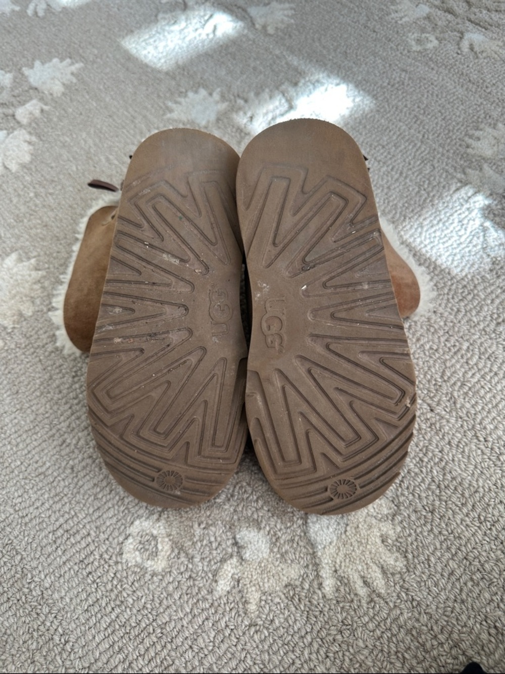 UGG Chestnut Suede Shearling Bow Back Booties - Picture 3 of 10